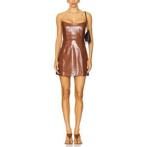 Nookie Croc Embossed Faux Leather Strapless Dress Size S